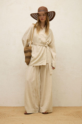 Cotton Belted Kimono Natural