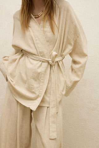 Cotton Belted Kimono Natural