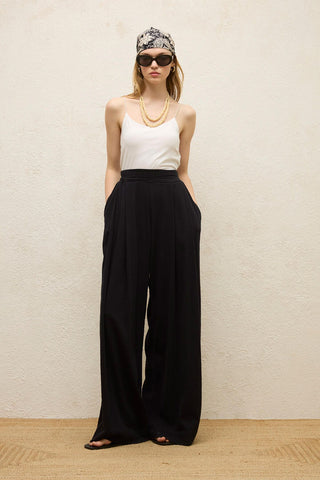 Cotton Palazzo Pants Black