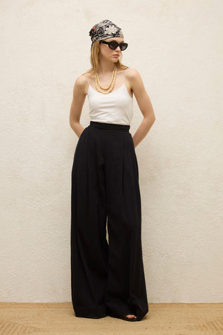 Cotton Palazzo Pants Black