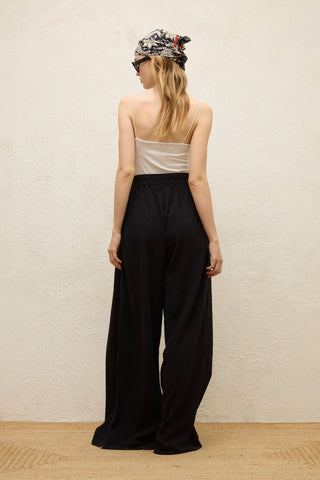 Cotton Palazzo Pants Black