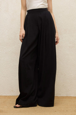 Cotton Palazzo Pants Black