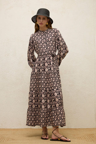 Layered Patterned Viscose Dress Gaia