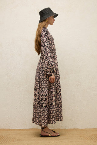 Layered Patterned Viscose Dress Gaia