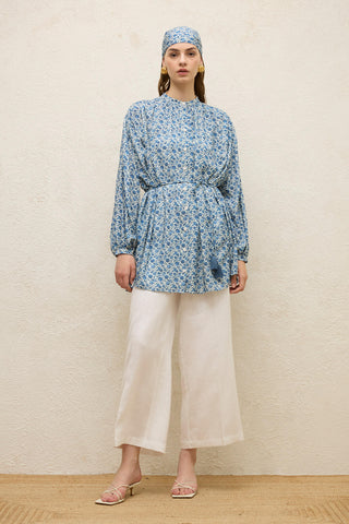 Viscose Patterned Tunic Rose Blue