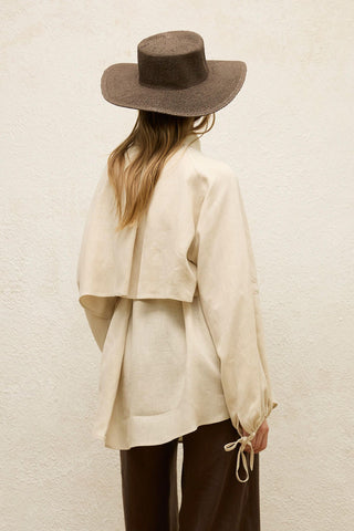 Linen Trench Shirt Beige