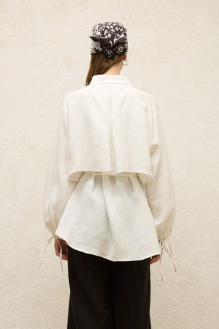 Linen Trench Shirt Ecru