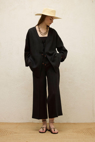 Linen Kimono Black