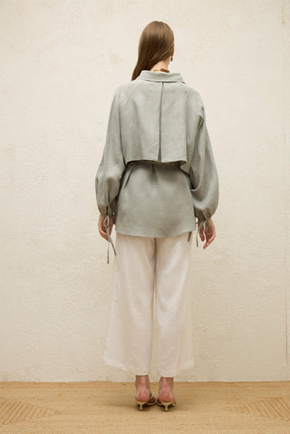 Linen Trench Shirt Mint