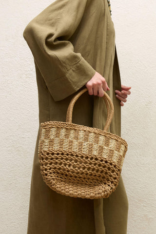 Crossbody Mini Straw Bag Natural