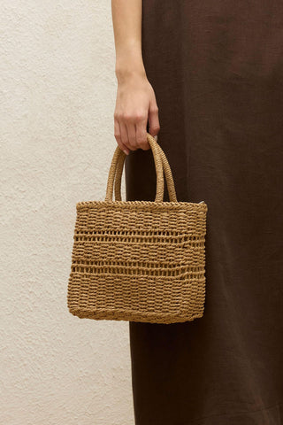 Double Strap Straw Mini Bag Natural