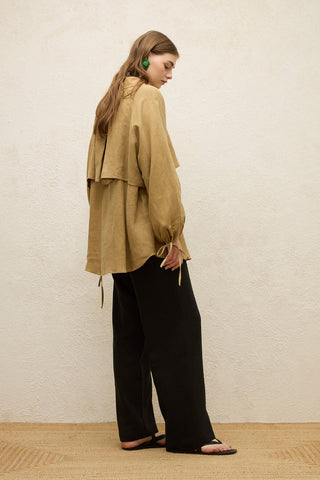 Linen Trench Shirt Sahara