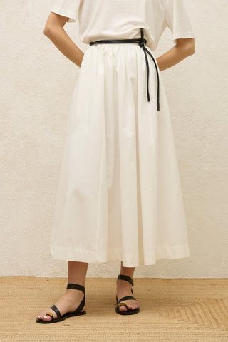 Katy Gabardine Büzgülü Etek Ekru