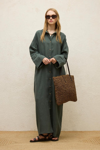 Linen Dress Green