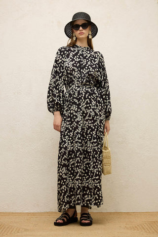 Viscose Balloon Sleeve Dress Chamomile