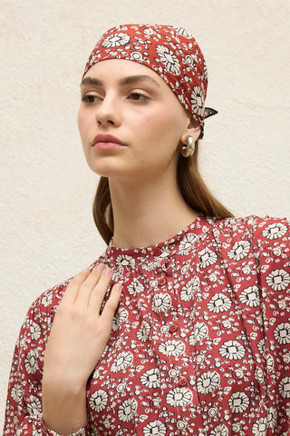 Patterned Cotton Scarf Bloom