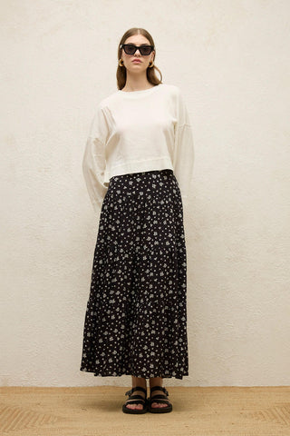 Viscose Patterned Skirt Ditsy