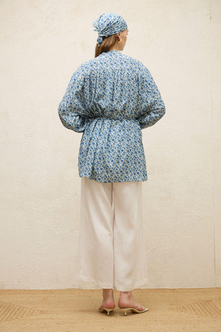 Viscose Patterned Tunic Rose Blue