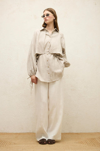 Linen Trench Shirt Stone