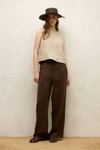 Sleeveless Linen Blouse Sand