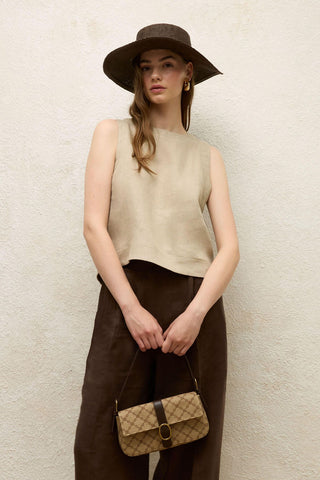 Sleeveless Linen Blouse Sand