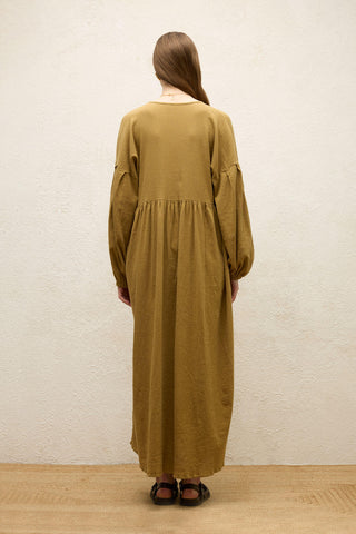 Cotton Wrap Dress Sand