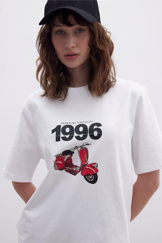 Baskili Oversize Kisa Kollu Tshirt 1996