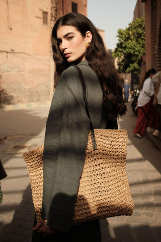 Strap Straw Handbag Natural