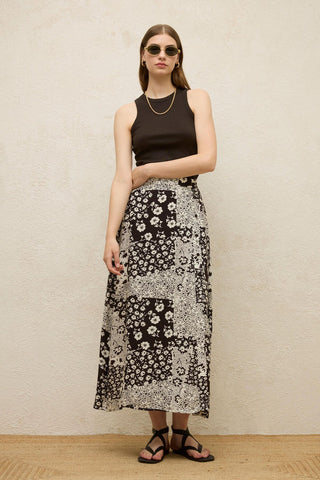 Patterned Wrap Viscose Skirt Lola