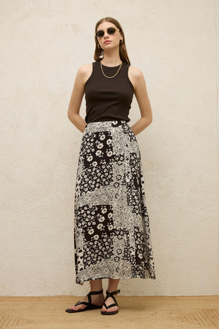 Patterned Wrap Viscose Skirt Lola