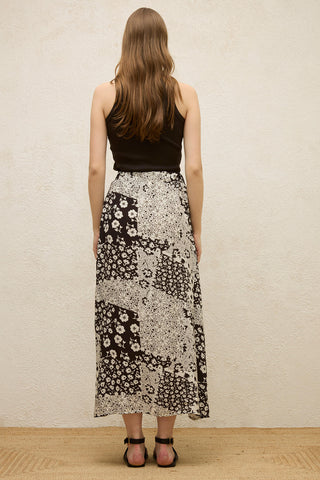 Patterned Wrap Viscose Skirt Lola