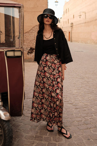 Desenli Sarma Viskon Etek Amber