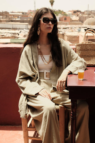 Cotton Belted Kimono Pistachio