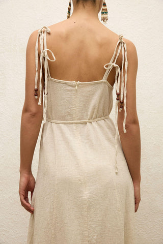 Strappy Cotton Dress Natural