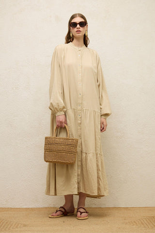 Cotton Oversized Dress Beige