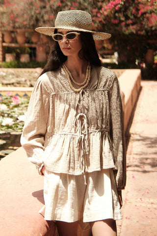 Relaxed Muslin Shorts Ecru