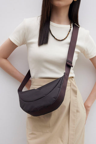 Lexa Metal Buckle Crossbody Bag Brown