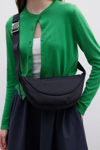 Lexa Metal Buckle Crossbody Bag Black