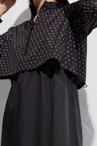 Black Logo Parachute Fabric 3 Piece Modest Swim Set Standard