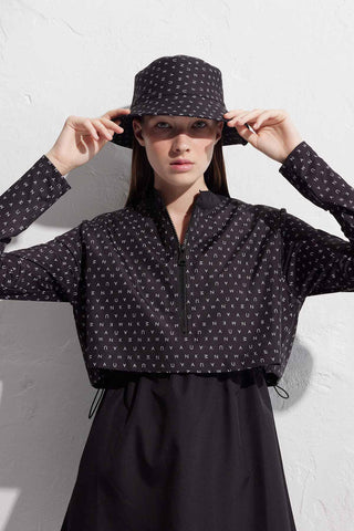 Black Logo Parachute Fabric 3 Piece Modest Swim Set Standard