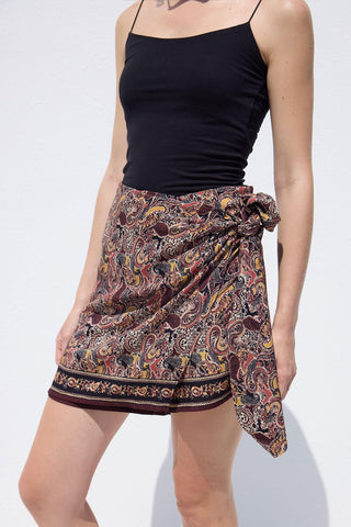 Tied Mini Skirt Ethnic