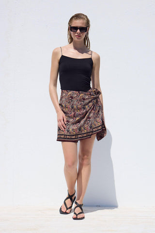 Tied Mini Skirt Ethnic