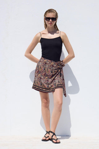 Tied Mini Skirt Ethnic