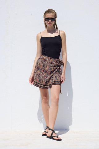 Tied Mini Skirt Ethnic