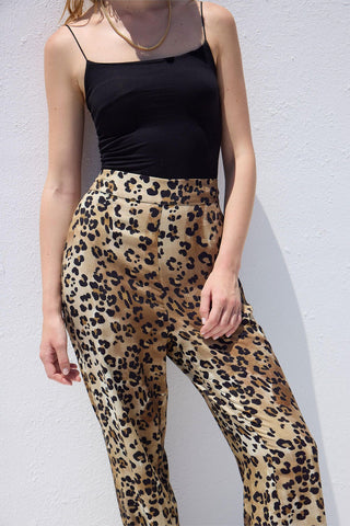 Viscose Patterned Trousers Leopard