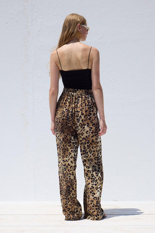 Viscose Patterned Trousers Leopard