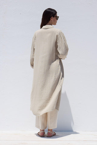 Uzun Muslin Tunik Kum