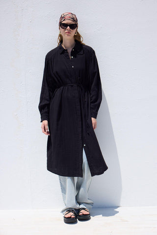 Long Muslin Tunic Black