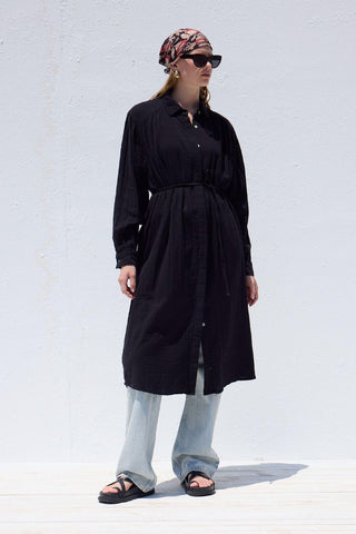 Long Muslin Tunic Black