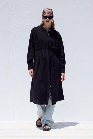 Long Muslin Tunic Black